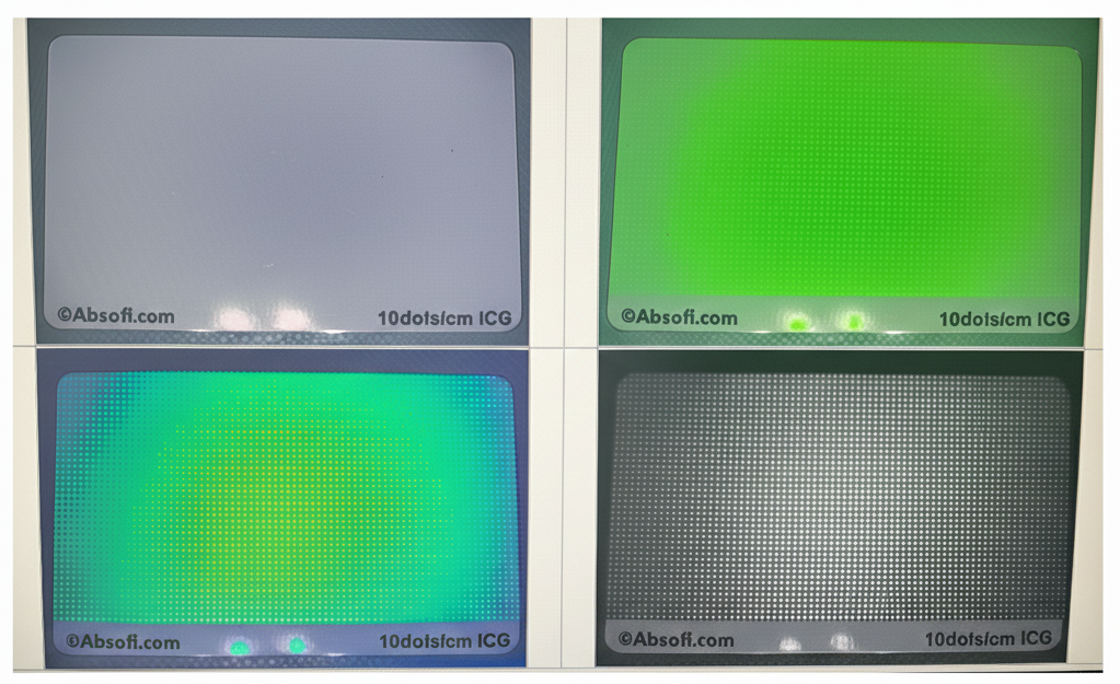 Dot-array target as seen on ICG camera